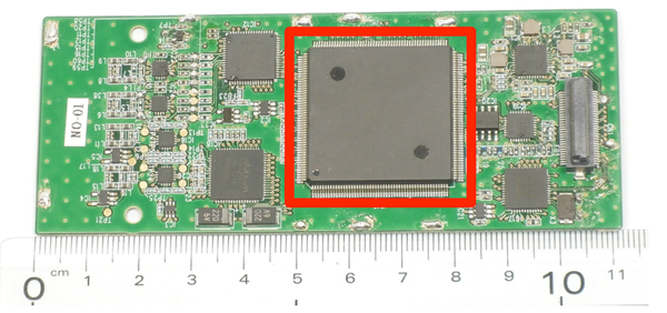 Figure 1 Developed baseband IC and its mounting board for TV white-space WLAN system.