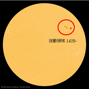 SD/HMI（NASA）による3月12日の太陽黒点