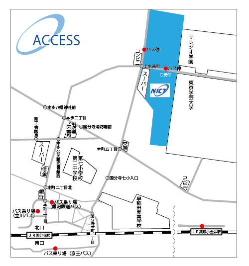 地図：NICT本部　交通のご案内