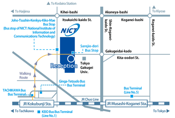 Access map to NICT Headquarters