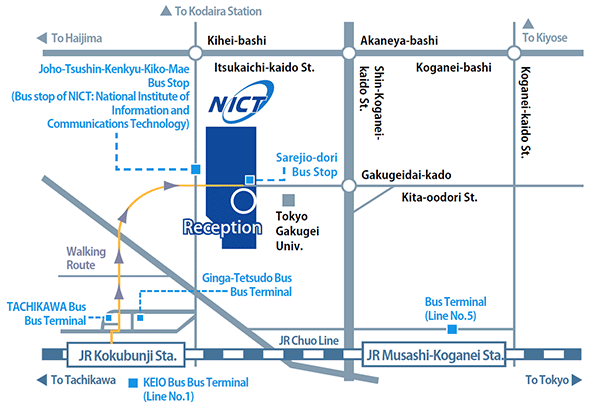 NICT headquarters access map