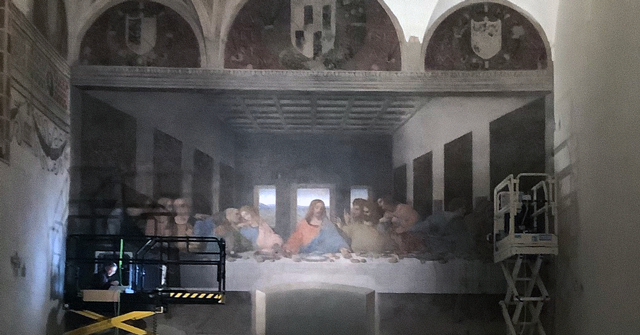 Nondestructive observation of the Last Supper by NICT (THz time-domain imaging, on the left) and Fraunhofer ITWM (millimeter-wave imaging, on the right)