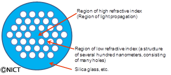 A sectional view of a holey fiber