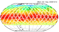 A sample of global distribution of atmospheric minor constituents (ozone) with processing the data in this public release.