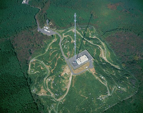 aerial view of Hagane-yama Standard Radio Transmission station