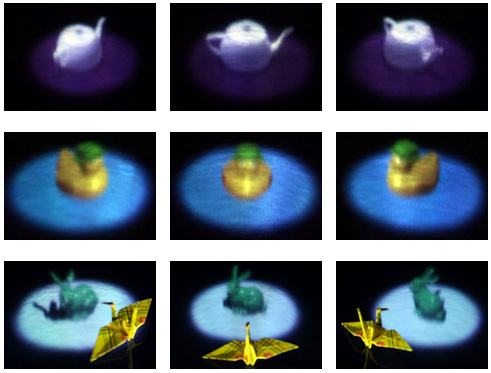 図2　再現された立体映像を様々な方向から観察した例