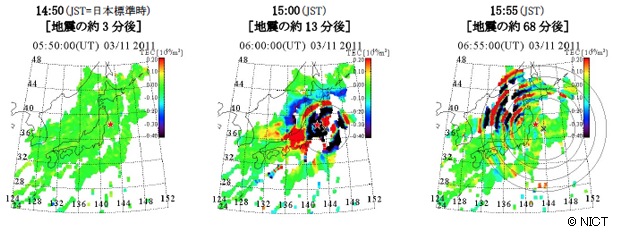 図2: GEONETを利用して算出されたTEC変動 図2: GEONETを利用して算出されたTEC変動