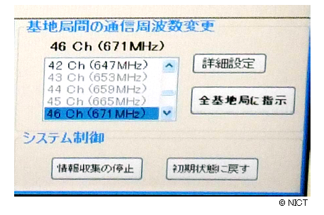 図8: メッシュマネージャのGUI による周波数の手動選択 図8: メッシュマネージャのGUI による周波数の手動選択