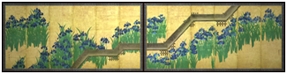 尾形光琳作 八橋図屏風(画像提供:メトロポリタン美術館) 尾形光琳作 八橋図屏風(画像提供:メトロポリタン美術館)