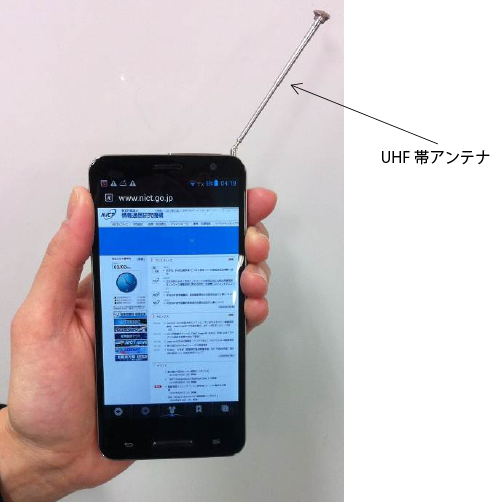 図1 今回開発したホワイトスペース対応スマートフォン