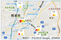 D-SUMMの地図表示動作例