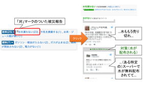 図6  「対」マークが付いた被災報告