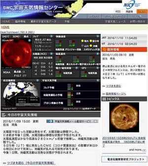 図1: 宇宙天気予報Webサイト