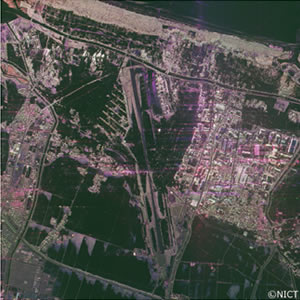 図2：2011年3月12日午前8時頃に観測された仙台空港付近の画像