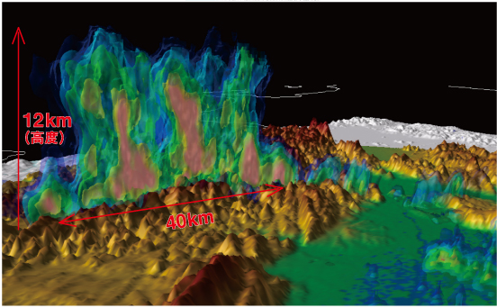 図5　2012年7月22日18:51:20の3次元降水分布
