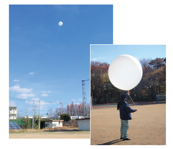 図1　GPSゾンデ放球時の写真
