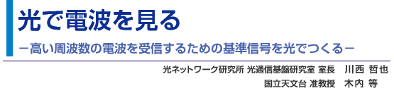 光で電波を見る