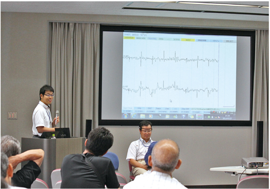 脳波測定デモンストレーションの様子