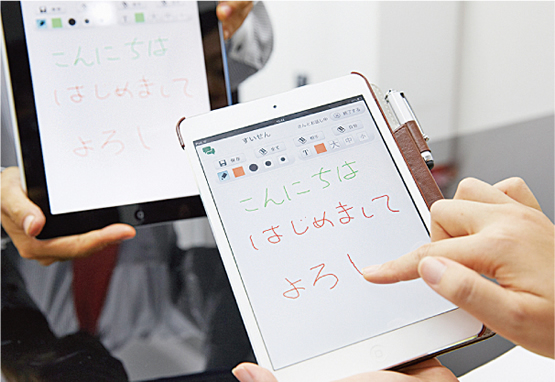 図2　手書き電話によるやり取りの様子